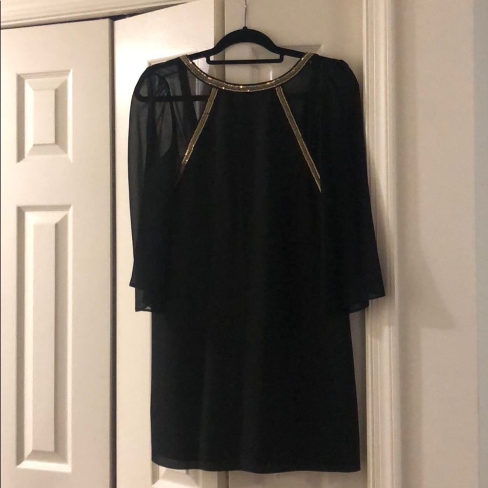BCBGeneration black and gold open back dress